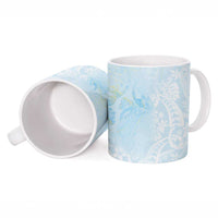 Polynesian Tiare Monstera Baby Blue Ceramic Mug Liquid Style - Polynesian Pride