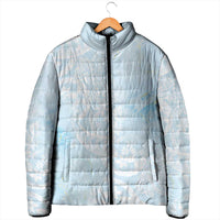 Polynesian Tiare Monstera Baby Blue Padded Jacket Liquid Style - Polynesian Pride