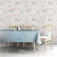 Polynesian Tiare Monstera Baby Blue Tablecloth Liquid Style - Polynesian Pride