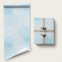 Polynesian Tiare Monstera Baby Blue Wrapping Paper Liquid Style - Polynesian Pride