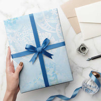 Polynesian Tiare Monstera Baby Blue Wrapping Paper Liquid Style - Polynesian Pride