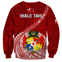 Tonga Rugby Sweatshirt Tongan Ngatu Pattern White Version LT01 - Polynesian Pride
