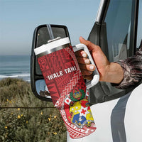 Tonga Rugby Tumbler With Handle Tongan Ngatu Pattern White Version