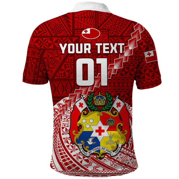 Personalized Tonga Polo Shirt Coat Of Arms Tongatapu With Ngatu Pattern LT05