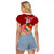 Custom Tonga Rugby Raglan Cropped T Shirt Tongan Ngatu Pattern White Version LT01 - Polynesian Pride