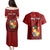 Tonga Rugby Couples Matching Puletasi Dress and Hawaiian Shirt Tongan Ngatu Pattern Black Version LT01 - Polynesian Pride