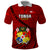 Tonga Rugby Polo Shirt Tongan Ngatu Pattern Black Version LT01 Red - Polynesian Pride