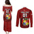 Custom Tonga Rugby Couples Matching Puletasi Dress and Long Sleeve Button Shirts Tongan Ngatu Pattern Black Version LT01 - Polynesian Pride
