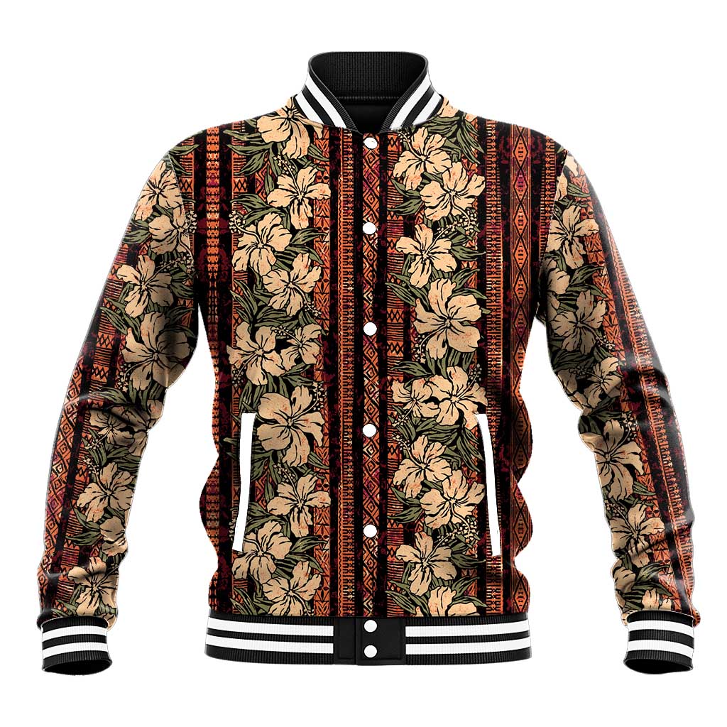 Hawaii Hibiscus Baseball Jacket Retro Style - Polynesian Pride