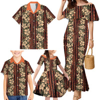 Hawaii Hibiscus Family Matching Mermaid Dress and Hawaiian Shirt Retro Style - Polynesian Pride
