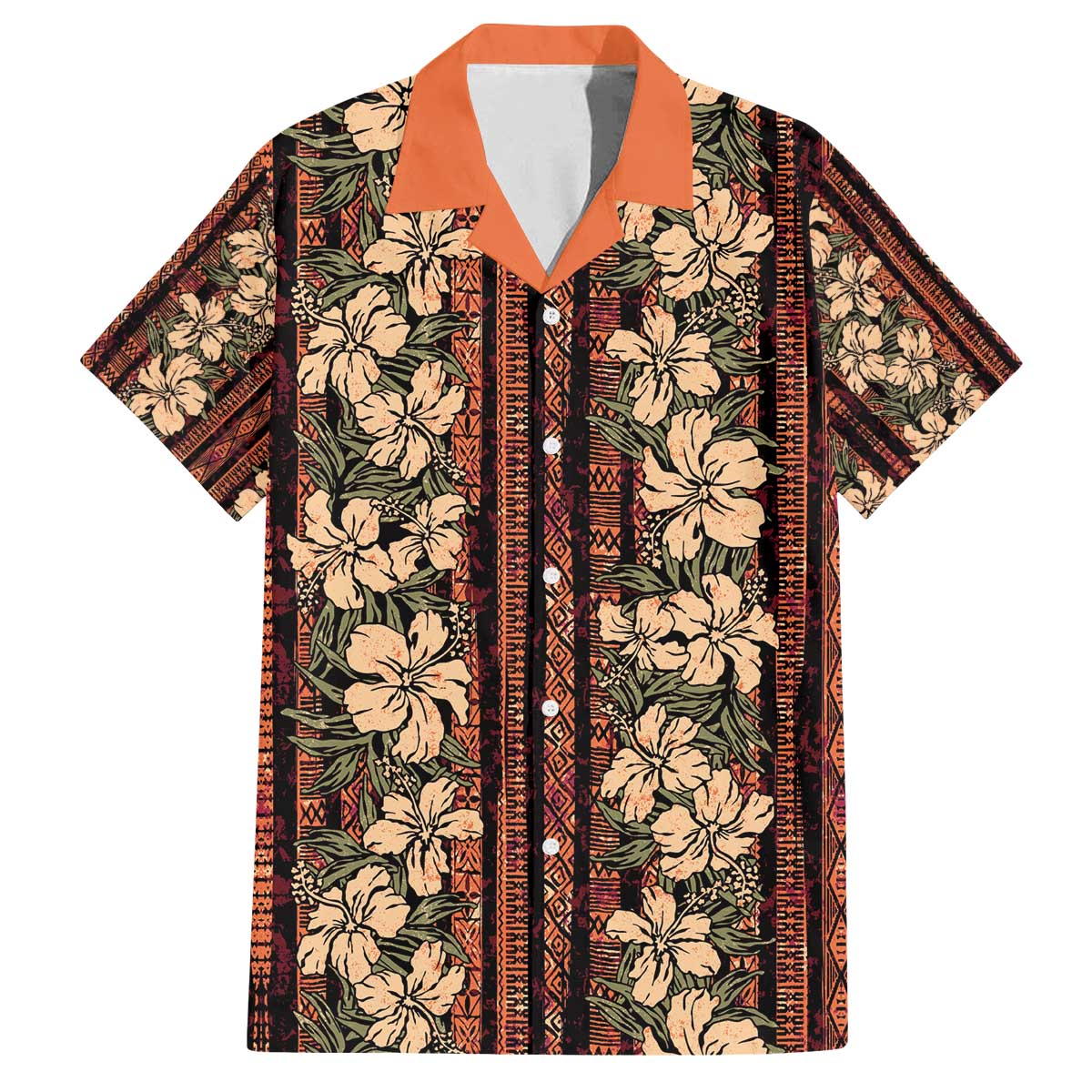 Hawaii Hibiscus Family Matching Off The Shoulder Long Sleeve Dress and Hawaiian Shirt Retro Style - Polynesian Pride