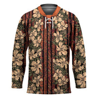 Hawaii Hibiscus Hockey Jersey Retro Style - Polynesian Pride