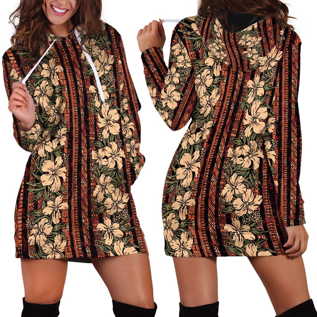 Hawaii Hibiscus Hoodie Dress Retro Style - Polynesian Pride