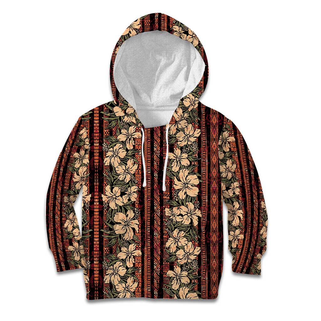Hawaii Hibiscus Kid Hoodie Retro Style - Polynesian Pride
