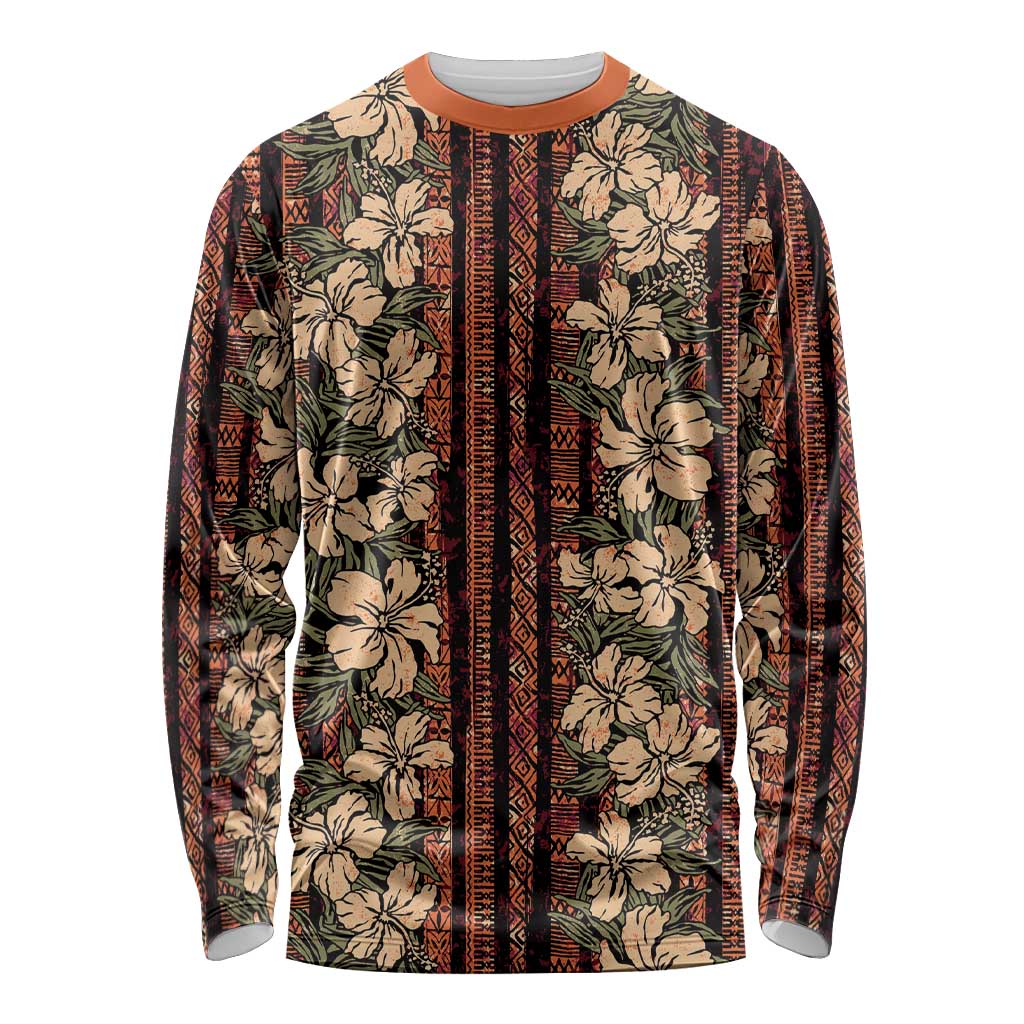 Hawaii Hibiscus Long Sleeve Shirt Retro Style - Polynesian Pride