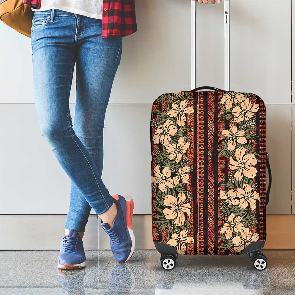 Hawaii Hibiscus Luggage Cover Retro Style - Polynesian Pride