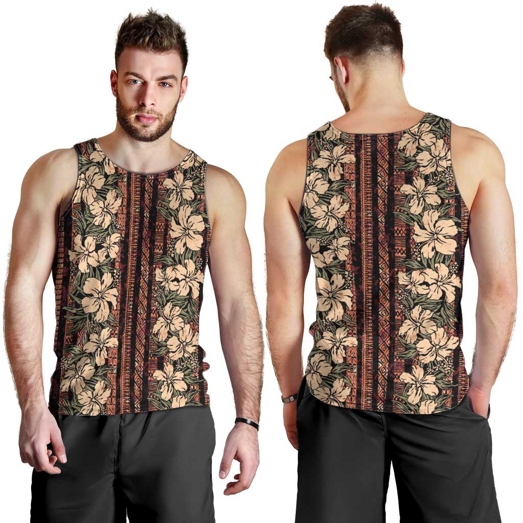 Hawaii Hibiscus Men Tank Top Retro Style - Polynesian Pride