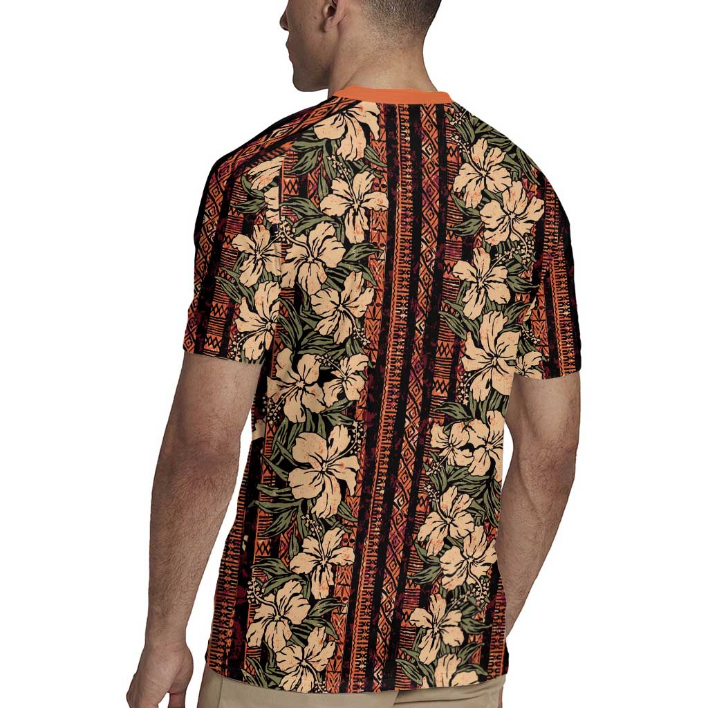 Hawaii Hibiscus Rugby Jersey Retro Style - Polynesian Pride