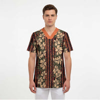 Hawaii Hibiscus Scrub Top Retro Style - Polynesian Pride