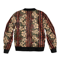 Hawaii Hibiscus Sleeve Zip Bomber Jacket Retro Style - Polynesian Pride