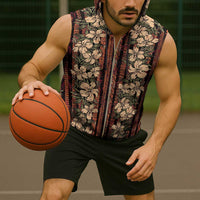 Hawaii Hibiscus Sleeveless Zip Hoodie Retro Style - Polynesian Pride