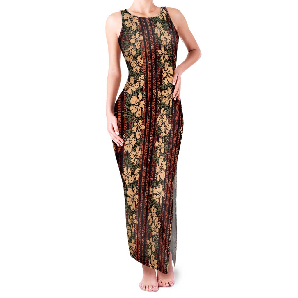 Hawaii Hibiscus Tank Maxi Dress Retro Style - Polynesian Pride