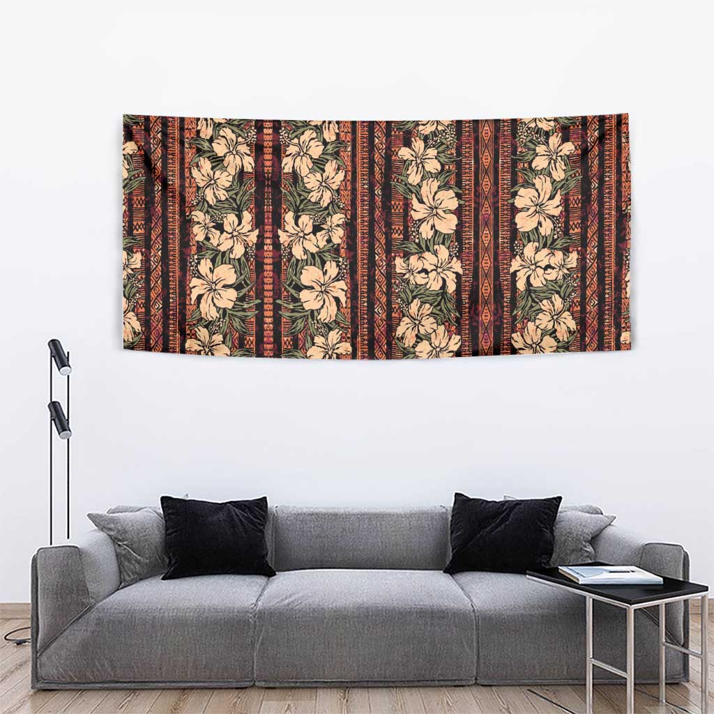 Hawaii Hibiscus Tapestry Retro Style - Polynesian Pride