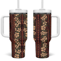 Hawaii Hibiscus Tumbler With Handle Retro Style - Polynesian Pride