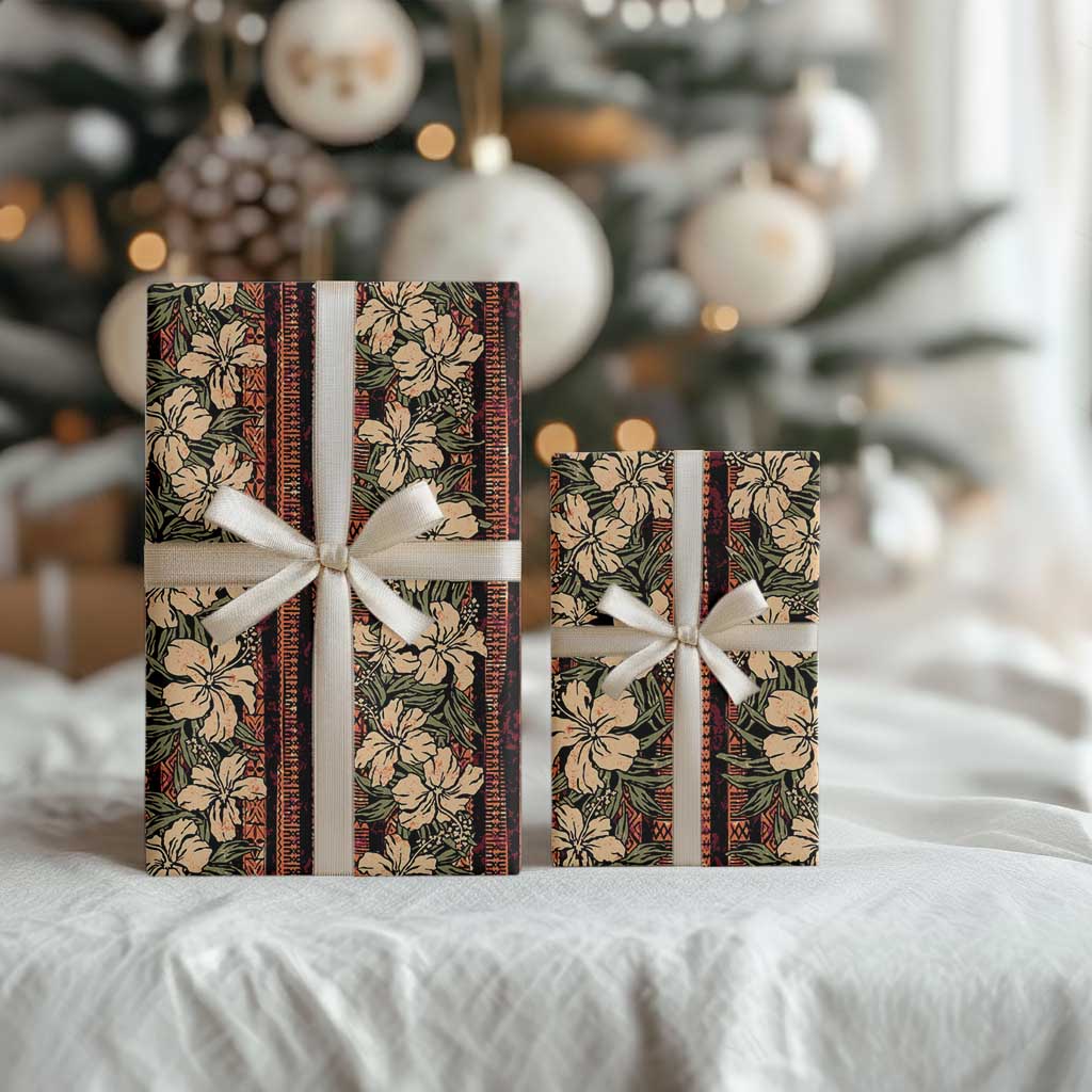 Hawaii Hibiscus Wrapping Paper Retro Style - Polynesian Pride