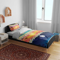 Hawaii Beach Landscape Time-Lapse Bedding Set Tropical Plumeria Flowers - Polynesian Pride