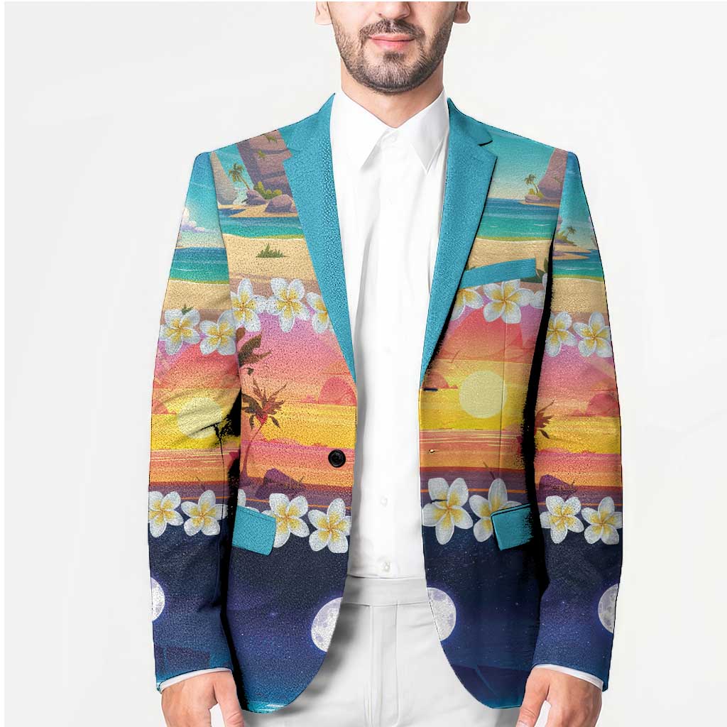 Hawaii Beach Landscape Time-Lapse Blazer Tropical Plumeria Flowers - Polynesian Pride