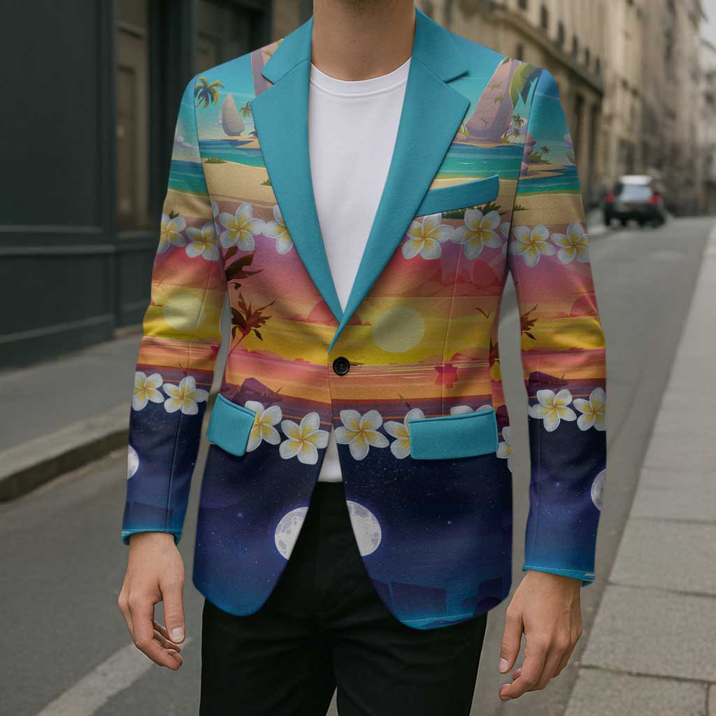 Hawaii Beach Landscape Time-Lapse Blazer Tropical Plumeria Flowers - Polynesian Pride