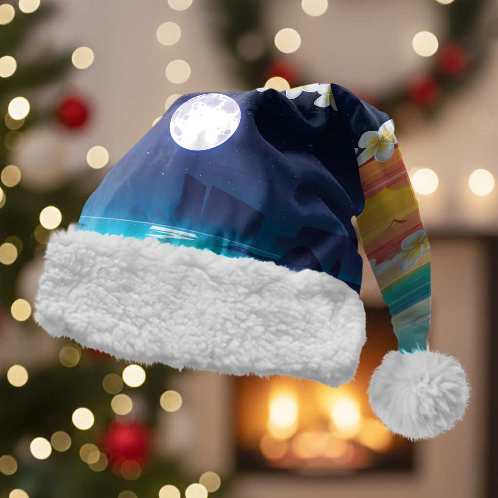 Hawaii Beach Landscape Time-Lapse Christmas Santa Hat Tropical Plumeria Flowers - Polynesian Pride