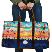 Hawaii Beach Landscape Time-Lapse Travel Bag Tropical Plumeria Flowers - Polynesian Pride