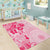 Fiji Masi With Hibiscus Tapa Tribal Area Rug Pink Pastel LT01 - Polynesian Pride
