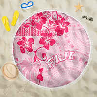 Fiji Masi With Hibiscus Tapa Tribal Beach Blanket Pink Pastel LT01 One Size 150cm Pink - Polynesian Pride