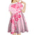 Fiji Masi With Hibiscus Tapa Tribal Kid Short Sleeve Dress Pink Pastel LT01 - Polynesian Pride