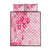Fiji Masi With Hibiscus Tapa Tribal Quilt Bed Set Pink Pastel LT01 Pink - Polynesian Pride