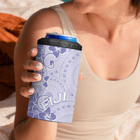 Fiji Masi With Hibiscus Tapa Tribal 4 in 1 Can Cooler Tumbler Purple Pastel