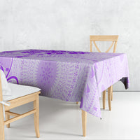 Fiji Masi With Hibiscus Tapa Tribal Tablecloth Purple Pastel LT01 - Polynesian Pride