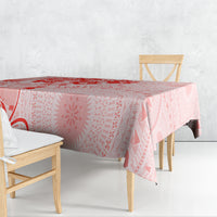 Fiji Masi With Hibiscus Tapa Tribal Tablecloth Red Pastel LT01 - Polynesian Pride