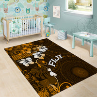 Fiji Masi With Hibiscus Tapa Tribal Area Rug Gold Version LT01 - Polynesian Pride
