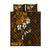 Fiji Masi With Hibiscus Tapa Tribal Quilt Bed Set Gold Version LT01 Gold - Polynesian Pride