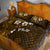 Fiji Masi With Hibiscus Tapa Tribal Quilt Bed Set Gold Version LT01 - Polynesian Pride