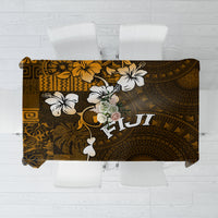 Fiji Masi With Hibiscus Tapa Tribal Tablecloth Gold Version LT01 Gold - Polynesian Pride