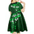 Fiji Masi Kid Short Sleeve Dress Fijian Hibiscus Tapa Green Version LT01 - Polynesian Pride