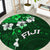Fiji Masi Round Carpet Fijian Hibiscus Tapa Green Version LT01 Green - Polynesian Pride