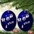 Fiji Masi Ceramic Ornament Fijian Hibiscus Navy Blue Gold Version LT01 Oval Blue - Polynesian Pride