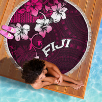 Fiji Masi Beach Blanket Fijian Hibiscus Tapa Pink Version LT01 - Polynesian Pride