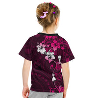 Fiji Masi Kid T Shirt Fijian Hibiscus Tapa Pink Version LT01 - Polynesian Pride